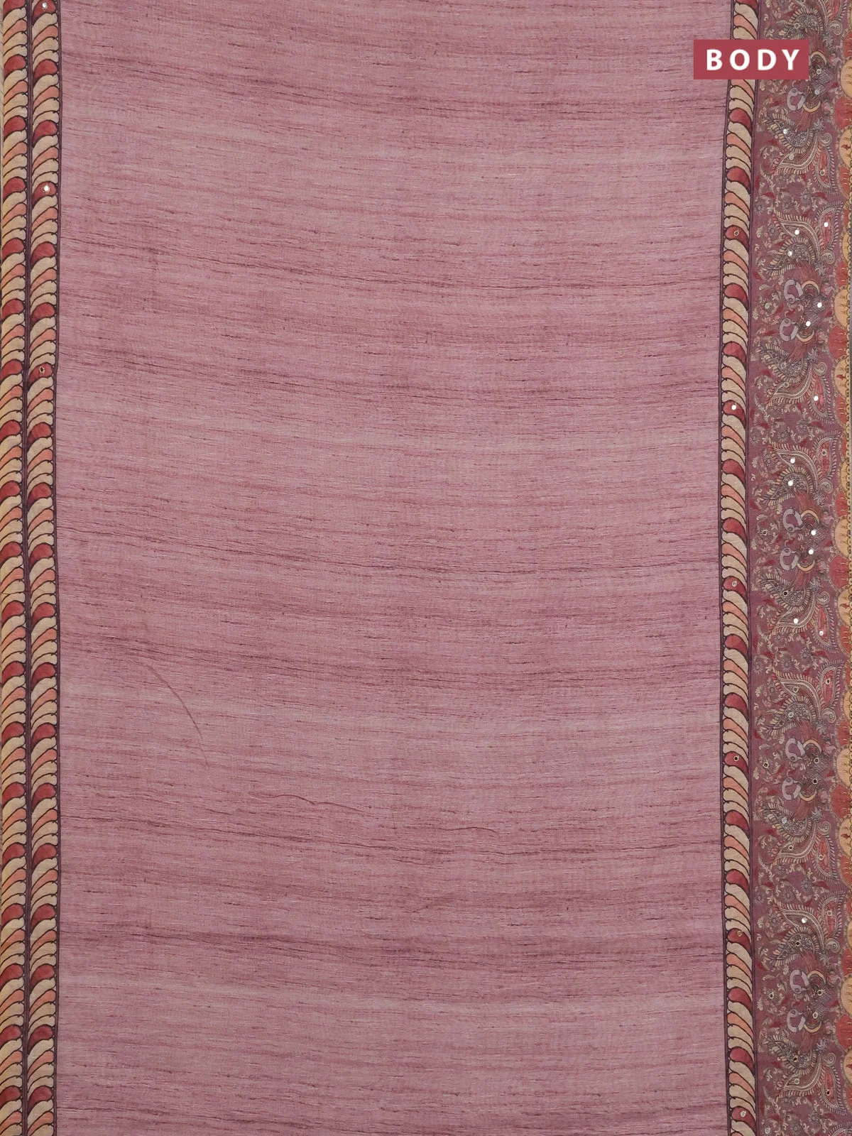 Linen Cotton Saree - Pastel Pink